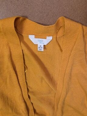 Time and Tru Mustard Yellow Open-Front Cardigan